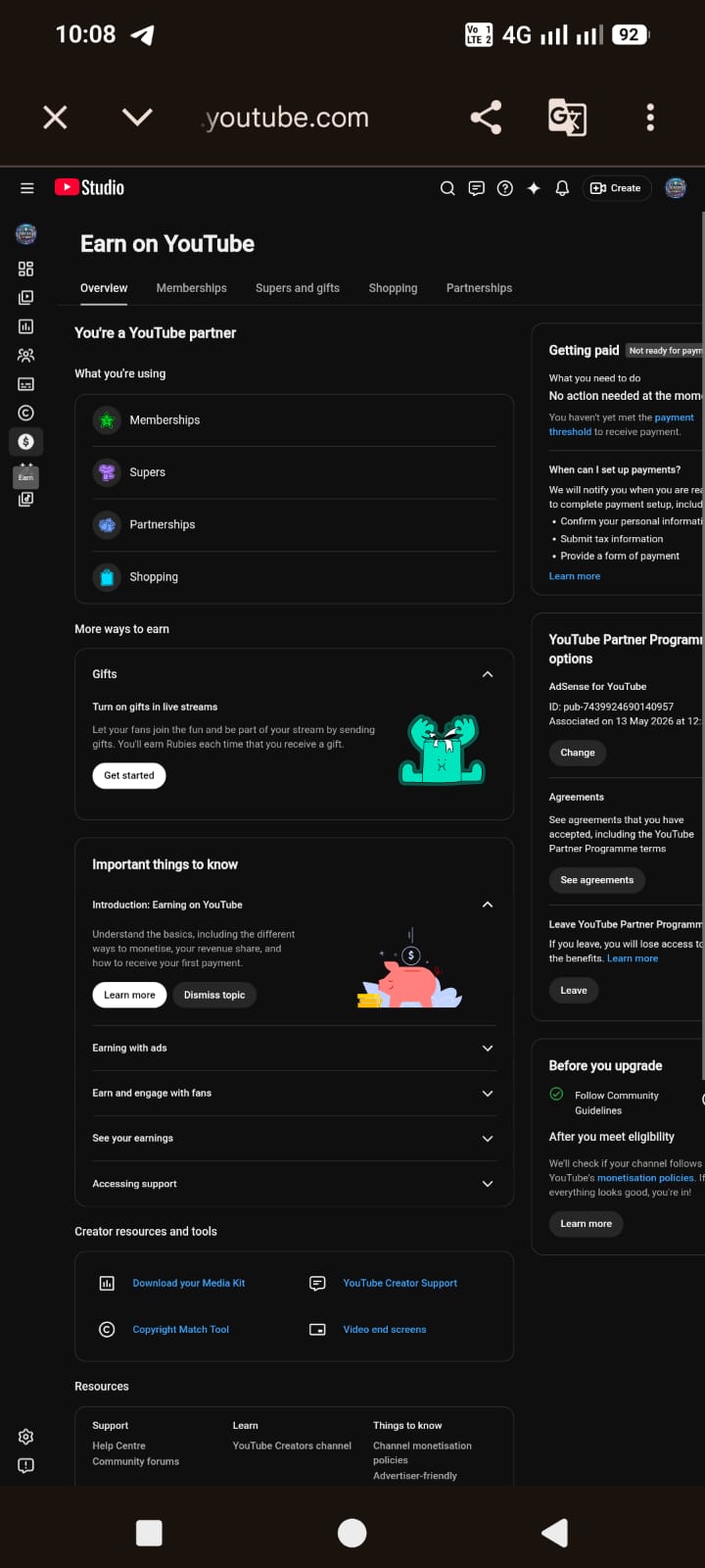 Earn Tab